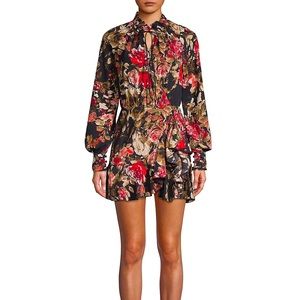 Divine Heritage Floral High-Neck Mini Dress NWT